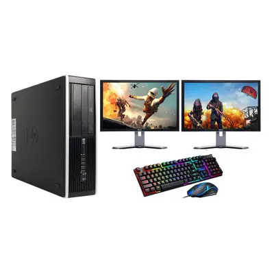 Fcs Gaming Hp Bundle Pc Computer Full Set Dual Monitor Intel I7 16Gb 2Gb Gt730 Hdmi