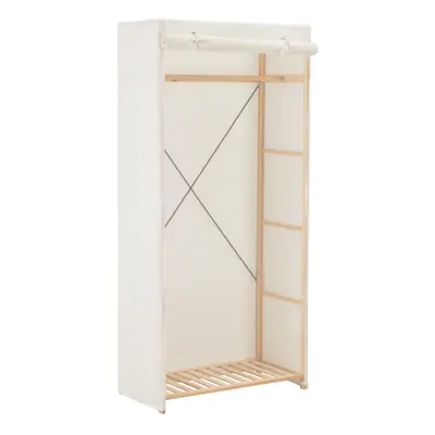 vidaXL Wardrobe White Fabric Clothes Storage Cabinet Organiser Shelves Rack