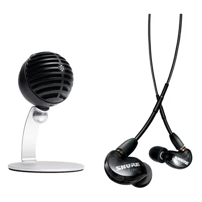 (Black) Shure MV5C Home Office Mic & AONIC Earphones