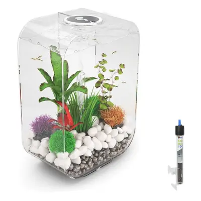 biOrb LIFE 60L Clear Aquarium Fish Tank with Multi Colour LED Lighting and Heater Pack