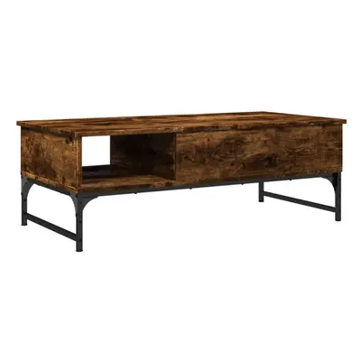 vidaXL Coffee Table End Table Sofa Table Smoked Oak Engineered Wood and Metal