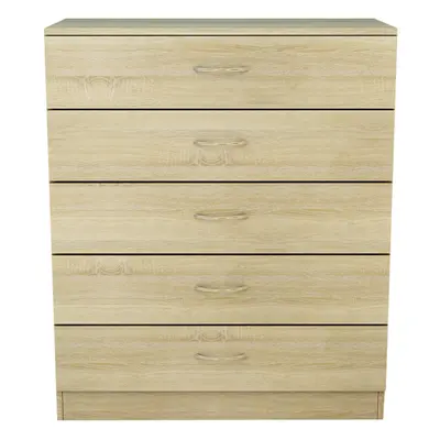 (5 Drawer-With Metal Handles, Oak) NRG Chest of Drawers With Metal Handles Bedroom Furniture Sto