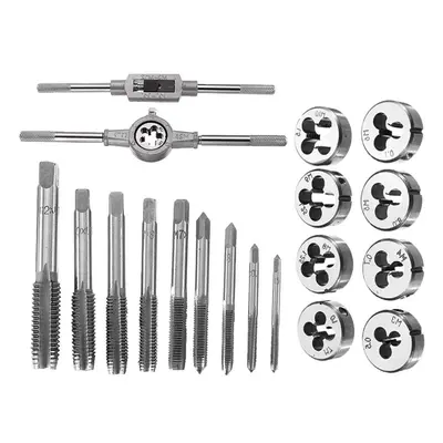 () 20pcs Alloy Steel M3-M12 Screw Thread Metric Plugs Taps Tap Wrench Die Wrench Set