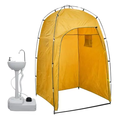 vidaXL Portable Camping Handwash Stand with Tent L Privacy Travel Toilet