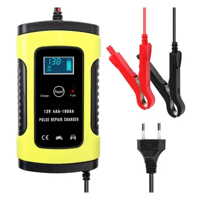 (Yellow, US) 12V 6A Full Automatic Car Battery Charger