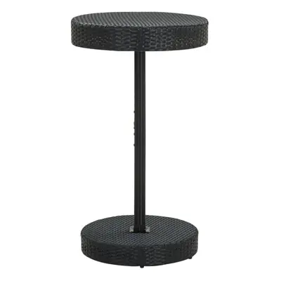 vidaXL Garden Table Black Poly Rattan Outdoor Bar Bistro Pub Counter Tea Table