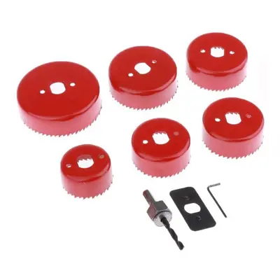 9pcs 51-89mm Hole Saw Cutter Set with Drill Head Anti-slip Fixing Plate Hexagon Shank Arbor