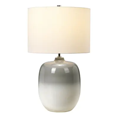 Table Lamp Ivory Shade Light Grey / Chalk White LED E27 60W Bulb