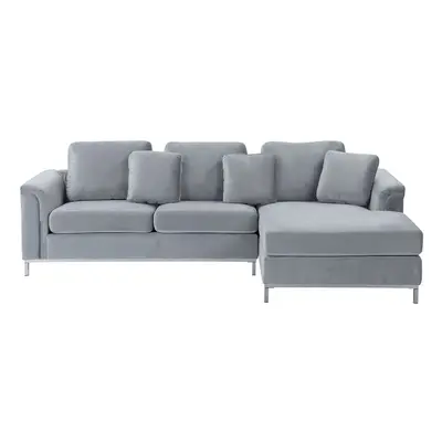 Left-Hand Corner Sofa OSLO Velvet Grey Left Hand