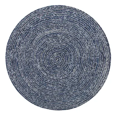 Round Denim Area Rug cm Dark Blue BULUCA