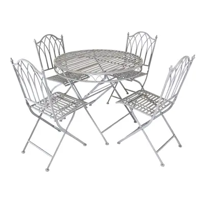 Charles Bentley Rustic Piece Wrought Iron Outdoor Patio Bistro Set Seats People, Foldable and Li