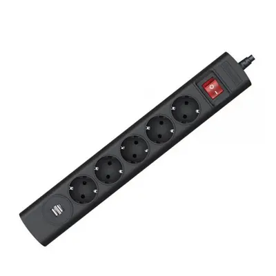 Power Strip with AC Outlets USB Ports Flame-retardant Material Double Break Safety Switch