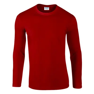 (L, Red) Gildan Mens Soft Style Long Sleeve T-Shirt (Pack Of 5)