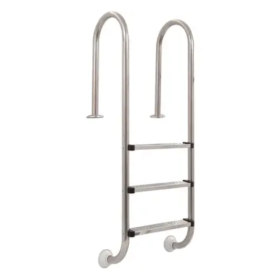 vidaXL Pool Ladder Steps Stainless Steel 120cm Non-Slip Swimming Dock