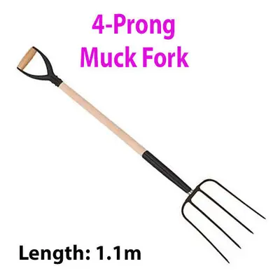 Heavy Duty 1100mm Muck Prong Fork MYD Handle Digging Plant Garden Landscape