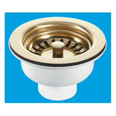 McAlpine BSWPVD 1Â½" Basket Strainer Waste: 113mm Stainless Steel Flange: Stemball Plug: Centre 