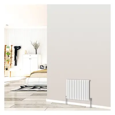 (Horizontal 600x767mm - Single) NRG White Designer Radiator Premium Oval Column Central Heating 