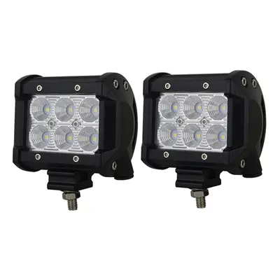 2PCS LED Light Bar 4in 18W Flood Fog Road Boat Driving Led Work SUV Lamp