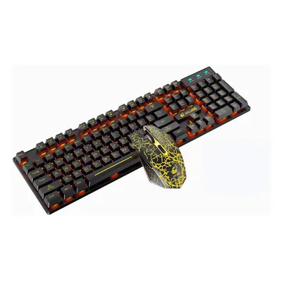 (black & orange backlight) 2.4G Wireless Keyboard & Mouse Set Keys RGB Backlit Gaming Keyboard 8