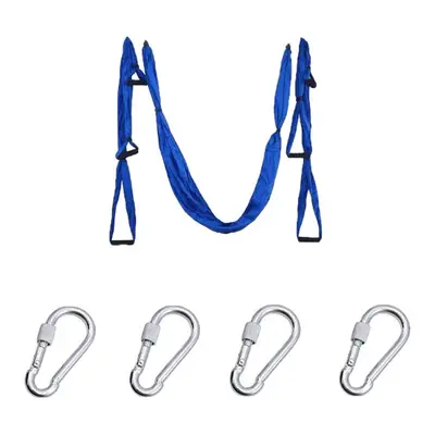 (Blue) Handles Aerial Yoga Hammock Flying Swing Anti gravity Pilates Exercises Device