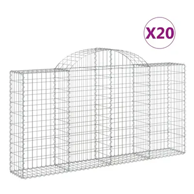 (200 x x 100/120 cm/ pcs) vidaXL Arched Gabion Basket Stone Basket Gabion Retaining Wall Galvani