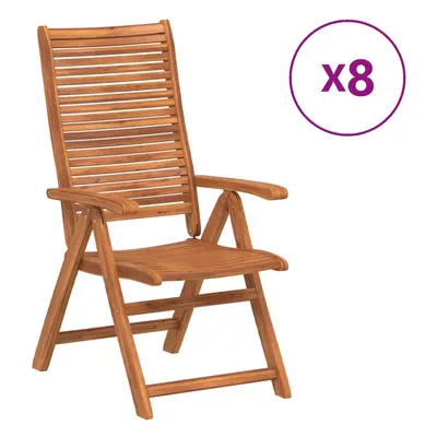 (8 pcs) vidaXL Reclining Garden Chairs Outdoor Chair Relax Armchair Solid Wood Acacia