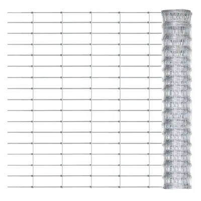 vidaXL Garden Fence Galvanised Steel 50x0.8 m Silver Wire Mesh Fence Panel