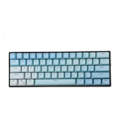 (Blue) Keys Rainbow Color Keycap Set OEM Profile PBT Sublimation Transparent Keycaps for Mechani