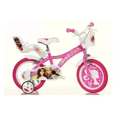 Dino Barbie Rosa Kids Bike with Stabilisers - 14" Wheels