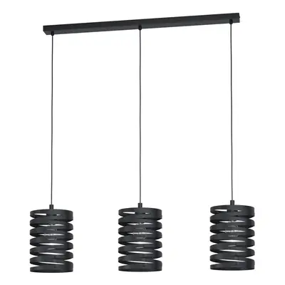 Pendant Ceiling Bulb Light Colour Black Shade Slim Black Spiral Bulb E27 3x40W