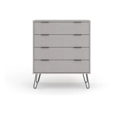 Grey Chest of Drawers Bedroom Living Room Storage Furniture With Metal Handles