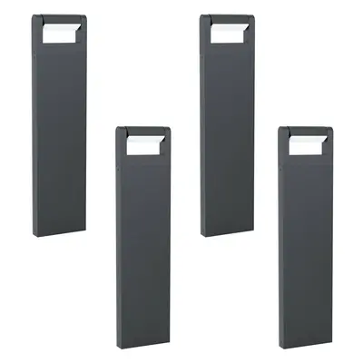 4 PACK IP44 Outdoor Bollard Light Black Cast Aluminium 4.8W LED Post