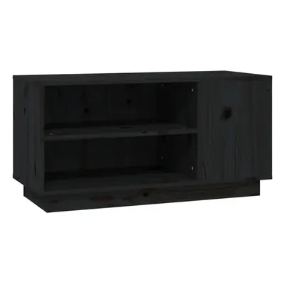 (Black) vidaXL Solid Wood Pine TV Cabinet Wooden TV Stand Media Unit Multi Colours