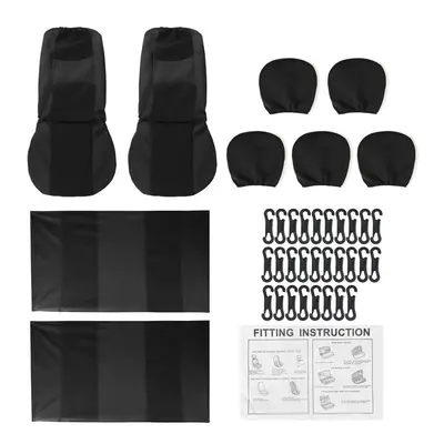 (Black - Pcs) 2/4/9PCS Front Back Row Full Car Seat Cover Seat Protection Car Accessories