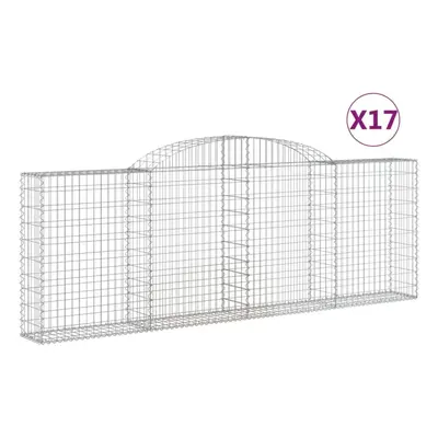 (300 x x 100/120 cm/17 pcs) vidaXL Arched Gabion Basket Stone Basket Gabion Retaining Wall Galva