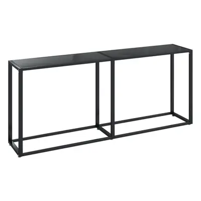 vidaXL Console Table Black Tempered Glass Living Room End Hall Porch Table