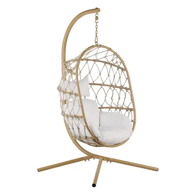 Hanging Chair with Stand ADRIA Fabric Beige