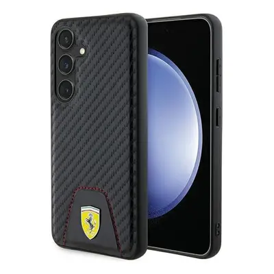 Ferrari Carbon Stitched Bottom Hard Case for Samsung Galaxy S24 Black