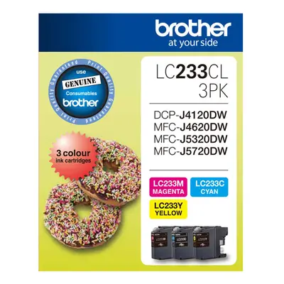 GENUINE Original Brother Colours Value Pack Ink Cartridge Toner LC233CL3PK