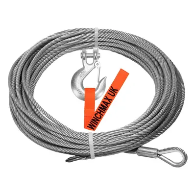 WINCHMAX Winch Cable Wire Rope 26m x 9.5mm with 3/8 inch Clevis Hook. Suitable for winches up to