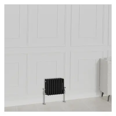 (300x425mm-3 Column, Black) NRG Traditional Radiator Horizontal Vertical Cast Iron Style Double 