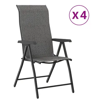 (grey, pcs) vidaXL Folding Garden Chairs Foldable Outdoor Chair Lounge Chair Poly Rattan