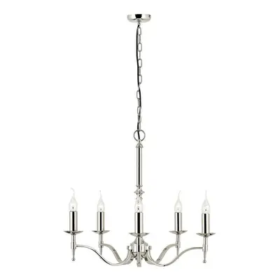 Avery Ceiling Pendant Chandelier Light Lamp Bright Nickel Curved Candelabra