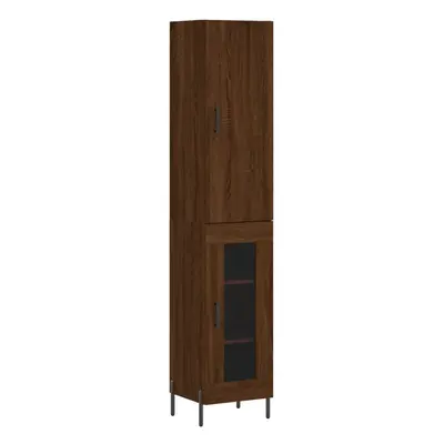 (brown oak) vidaXL Highboard Sideboard Tall Storage Cabinet Side Cabinet Engineered Wood