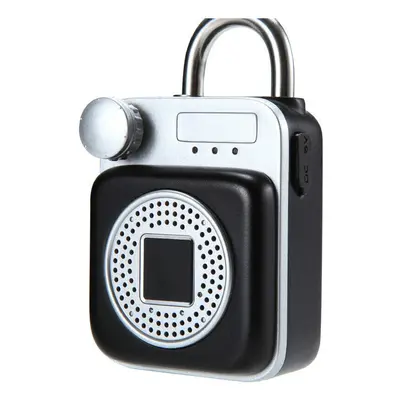 (Black) Mini Backpack Shape Bluetooth Speaker Smart Lock USB Charging APP/Fingerprint Unlock Pad