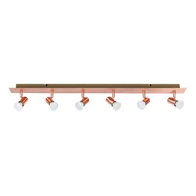 Modern Polished Copper Way Adjustable GU10 Ceiling Spotlight - Complete with 5w LED Bulbs [3000K