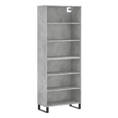 (concrete grey, shelves) vidaXL Highboard Sideboard Storage Cabinet High Gloss White Engineered 