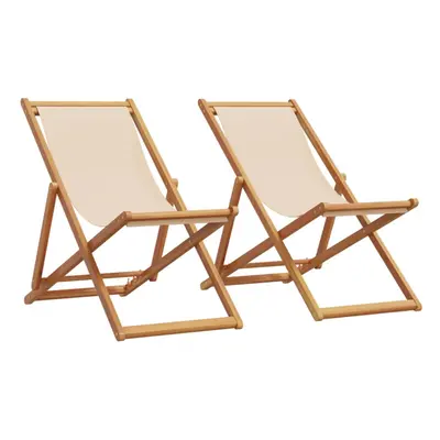 (beige, without armrest/ pcs) vidaXL Folding Beach Chair Outdoor Chair Garden Beach Fabric and W