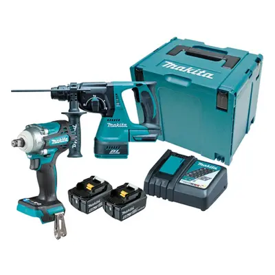 Makita DLX2372TJ 18V Li-ion LXT Piece Brushless Combo Kit with 2x5.0Ah Batteri