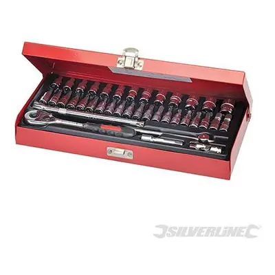 Silverline Piece Socket Wrench 1/4" Drive Metric Set - 38pce 633493 - set socket wrench metric 3